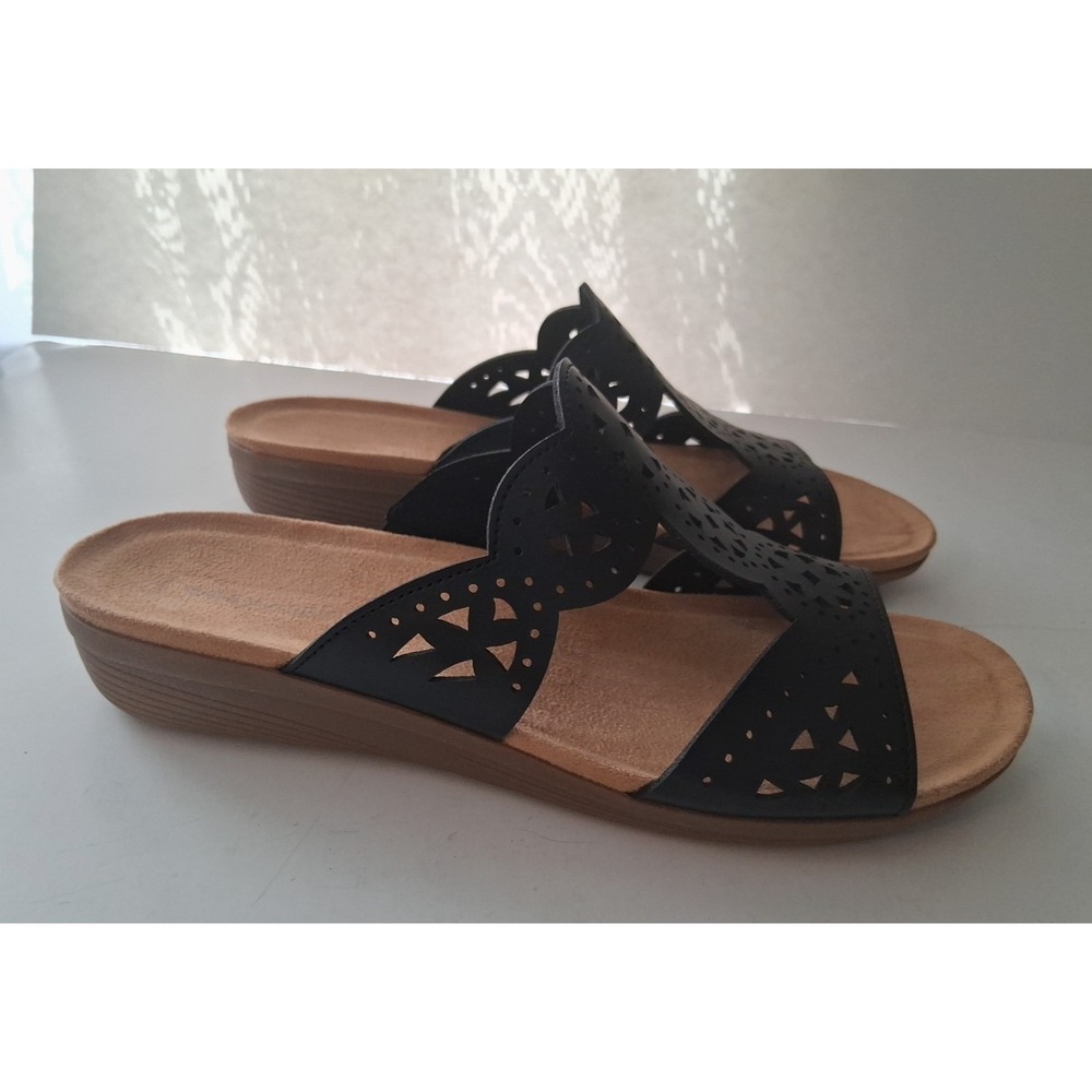 Easy Spirit Women's Brixton 3 Black Comfort Slip-On Sandals Size 8 1/2 M New